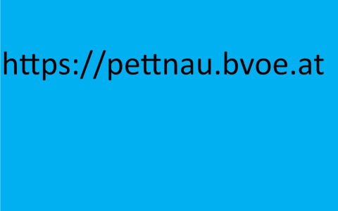 Blauer Hintergrund mit Websiteurl in schwarzer Schrift